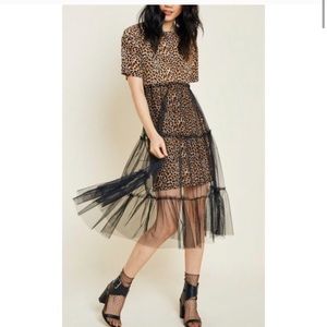 NWT Medium Hayden Leopard dress w/ attached skirt